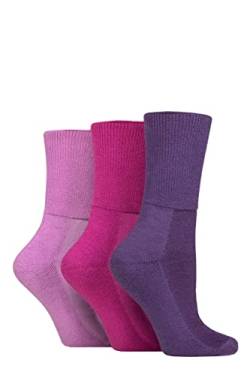 IOMI SOCKSHOP Footnurse Herren und Damen Bambus gepolstert Fuß Diabetiker Socken Packung mit 3 Brombeere 37-41 von IOMI