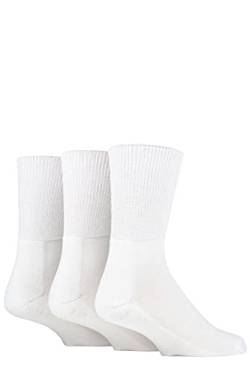 IOMI SOCKSHOP Footnurse Herren und Damen Bambus gepolstert Fuß Diabetiker Socken Packung mit 3 Weiß 46-50 von IOMI