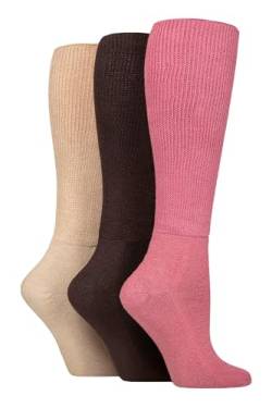 IOMI SOCKSHOP Footnurse Herren und Damen Kissenfuß Bambus Diabetiker Kniestrümpfe Packung 3 (DE/NL/SE/PL, Numerisch, 37, 42, Regular, Regular, Altrosa) von IOMI