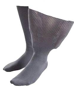 IOMI Sock Shop Footnurse - Herren & Damen socken extra weit bund ödeme beine behandlung gesundheitssocken für geschwollene füße (39-43 eur, Grau) von IOMI