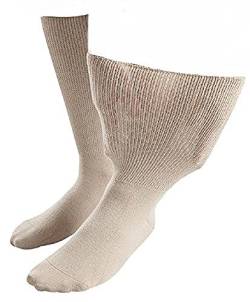 IOMI Sock Shop Footnurse - Herren & Damen socken extra weit bund ödeme beine behandlung gesundheitssocken in 4 Größen & 5 Farbig (37-40 eur, Beige) von IOMI