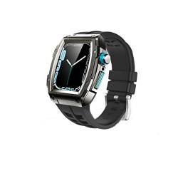 IOTUP Modifikationsset für Apple Watch Gehäuse, Band, 45 mm, 44 mm, Silikon-Metall-Schutzhülle für Apple Watch 8, 7, 6, 54 SE, Luxus-Armband, 44MM, Achat von IOTUP
