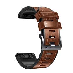 IOTUP Quickfit-Uhrenarmband für Garmin Tactix 7 Pro/Fenix 7 7X 5 5X Plus 6 6X 3 3HR Epix Silikon-Leder-Smartwatch-Armband, 26 x 22 mm, 26mm Fenix 7X-3HR, Achat von IOTUP
