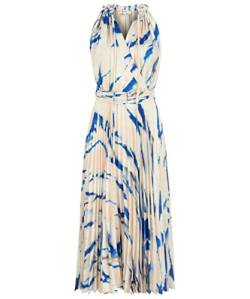 IPEKYOL Women's Watercolor Effect Pleated Dress, Blue, 38 von IPEKYOL