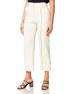 IPEKYOL Womens Ankle Length Pleated Trousers Pants, Ecru, 42 von IPEKYOL