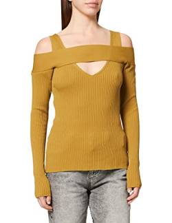 IPEKYOL Womens Rib Knitted Cutout Knitwear Sweater, Olive Green, Large von IPEKYOL