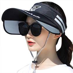 IPENNY Unisex Visor Sonnenhut Einstellbar Sommerhut für Damen und Herren Sonnenblenden Cap Freizeit Schatten Visier Verstellbare Kappe für Sport Outdoor Training (Stil 2-Schwarz) von IPENNY