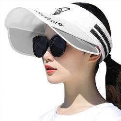 IPENNY Unisex Visor Sonnenhut Einstellbar Sommerhut für Damen und Herren Sonnenblenden Cap Freizeit Schatten Visier Verstellbare Kappe für Sport Outdoor Training (Stil 2-Weiß) von IPENNY