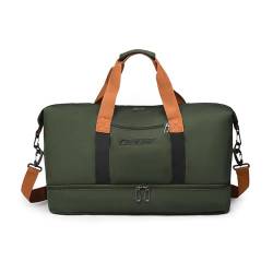 Sporttasche Herren mit schuhfach，Damen Weekender Reisetasche Gym Bag, Training Bag, Unisex Fitness Bag and Duffel Hand Luggage (Color : Green, Size : 45 * 22 * 35cm) von IPUDIS