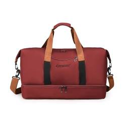 Sporttasche Herren mit schuhfach，Damen Weekender Reisetasche Gym Bag, Training Bag, Unisex Fitness Bag and Duffel Hand Luggage (Color : Red, Size : 45 * 22 * 35cm) von IPUDIS