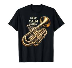 Lustiges T-Shirt mit Aufschrift "Keep Calm And Trompet On Trompete" T-Shirt von IQTEE