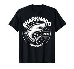 Shark Sharknado Forecast Lustige Grafik-T-Shirts T-Shirt von IQTEE