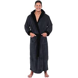 Bademäntel Für Herren Flauschig Extra Lang - Bademäntel Für Männer Frottee-Bademantel Mit Kapuze Morgenmantel Fleece-Hausmantel Warm Große Größe Saunamantel Dressing Gown Men Hausanzug/Schlafanzug von IQYU