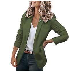 Blazer Damen Elegant Kurz - Damenblazer FrüHjahr Elegant üBergangsjacke Langarm Blazerjacke- Sommerjacke- Cardigan GroßE GrößEn Anzug Mantel Kurzblazer Open Front Anzug Jacke FüR Arbeit BüRo Sakko von IQYU