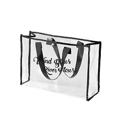 Hängender Stoffschrank Taschen Badetasche, Kosmetik-Aufbewahrungstasche, multifunktionale, transparente Kulturtasche, große Kapazität, Strandtasche Kleine Schwarze Taschen (Black, One Size) von IQYU