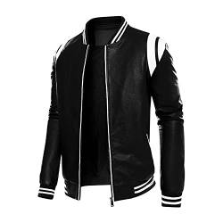 Herren Baseballjacke, LäSsige Bomberjacke College Jacke Baseball Sportjacke, Modische Freizeitjacke, Unisex Mode Sweatjacke Urban Stehkragen Cardigan Sportswear Streetwear, FrüHling Herbst DüNne von IQYU