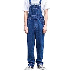 IQYU Arbeitshose Herren Blau Latzhose Männer - Jeanslatzhose Herren Lang 4Xl Overalls - Jumpsuits Männer Baggy Cargohose Sommer Jeanshose Denim-Arbeitslatzhose Onesie Hosenträger Latzanzug Streetwear von IQYU