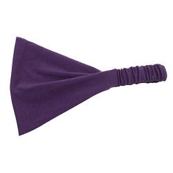 IQYU Armband Silikon Breit Frauen einfarbiges Stirnband elastisches Kopfwickel-Stirnband Bandana Breite Stirnbänder Damen (Purple, One Size) von IQYU