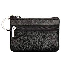 IQYU Brieftasche Für Reisepass Small Small Pouch Key Damentasche Reißverschluss Ring aus Brieftasche mit Geldbörse Kitkartenhüllen Blau (Black, One Size) von IQYU