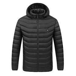 IQYU Cardigan Herren Baumwolle,Freizeitjacke Herren Sportlich Leicht,Beheizte Kapuze Mit ReißVerschlusstaschen,Softshelljacke Herren Wandern,Outdoorjacke Herren Winter,üBergangsjacke Baumwolle von IQYU