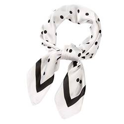 IQYU Dalmatiner Schal Polka Ribbon Halstuch Schals Schal Schal Damen Dot 70x70cm Halstuch Schal Rot Blau (White, 70X70cm) von IQYU