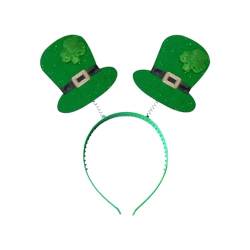 IQYU Haarband Für Jungs St. Day Grünes irisches Stirnband für Erwachsene, Festival-Regenbogen-Stirnband Haarreifen Zickzack (Gold, A) von IQYU