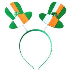 IQYU Haarband Für Jungs St. Day Grünes irisches Stirnband für Erwachsene, Festival-Regenbogen-Stirnband Haarreifen Zickzack (Orange, A) von IQYU