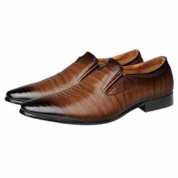 IQYU Herren Klassischer Anzugschuhe Herren Lackschuhe Berufsschuhe Anzugschuhe Formale Herrenschuhe Business Schuhe Loafer Flache Joggingschuhe Outdoor Running Einzelne Schuhe (a-Brown, 45) von IQYU