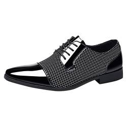 IQYU Herren Lackschuhe Hineinschlüpfen Lederschuhe Oxford Formale Schuhe for Männer Business Schuhe Fahren Freizeit Walkingschuhe Halbschuhe Herrenschuhe von IQYU