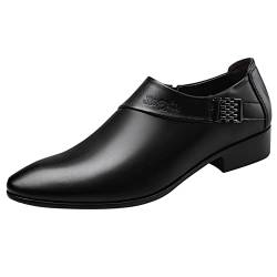 IQYU Herren Lackschuhe Schnürschuhe rutschfeste Mokassin-Hausschuhe Für Unisex Halbschuhe Herrenschuhe Mokassins Halbschuhe Formale Hochzeitsschuhe Herren Schuhe Sommer Sneaker (z1-Black, 48) von IQYU