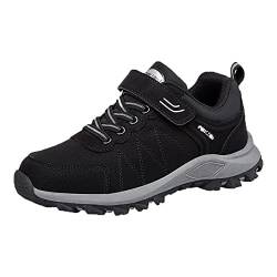 IQYU Herren Laufschuhe rutschfest, Trekkingschuhe Wildleder, Laufschuhe Atmungsaktiv, SchnüRschuhe Herren Sportlich, Walkingschuhe Herren Mit Klettverschluss, Outdoorschuhe Herren GroßE GrößE von IQYU