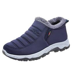 IQYU Herren Warm Stiefeletten,Schneeschuhe Unisex Mit Warm GefüTtert,Schlupfschuhe Herren Sneaker,Bequem Sportschuhe FüR FußSchmerzen,Therapeutische Diabetiker Schuhe,Trekkingschuhe Wasserdicht von IQYU