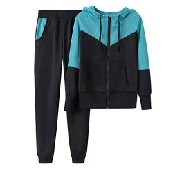 IQYU Jogginganzug Damen Baumwolle Set, Sportanzug Damen Warm Trainingsanzug Mit Kapuze 2 Teilig Freizeitanzug Sport Hoodie & Jogginghose Sportswear Herbst Winter Hausanzug FüR Running, Yoga, Gym von IQYU