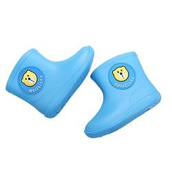 IQYU Kinder Gummistiefel Regen Stiefel Jungen Mädchen Stiefel Gefütterte Gummistiefel Kleinkind Mädchen Gummi Babyschuhe Cartoon-Gummi für Kinder Wasserdichte Regenschuhe Jungen Mädchen von IQYU