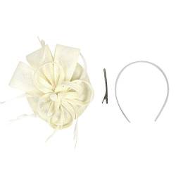 IQYU Stirnbänder Damen Hochzeit handgefertigte lässige Frauen Clip Headband für Haare B Ware Kleidung Damen (Beige, One Size) von IQYU