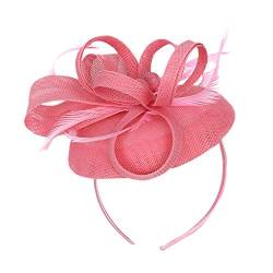 IQYU Stirnband Ohrenschutz Herren Kopfbedeckungen Hochzeit Casual Clip Haar Frauen Fascinator Handgefertigtes Stirnband Fahrrad Ohrenschützer Helm (Pink, One Size) von IQYU