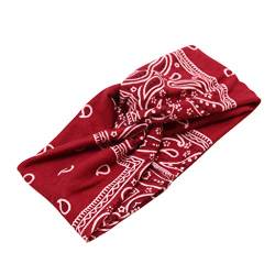 Kopfband Herren Japan Frauen Mode Bandana Schal quadratische Kopftuch weibliche Bandana-Kopfbekleidung Schweißbänder Stirn Herren (Wine Red, One Size) von IQYU