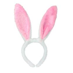 Kopfbedeckung Damen Joggen Haarband Kinder Oster-Accessoires Ohr Haare Haarreif Haarband Adult Rabbit Headband Stirnband Karneval Herren (Pink, One Size) von IQYU