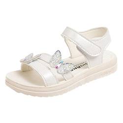 Sandalen 35 Kinder beschuht Sommer-Schmetterlings-Sandalen mit -Art- und Weisekleinem Mädchen-weicher unterer Prinzessin-Sandelholz Glitzer (White, 31 Little Child) von IQYU