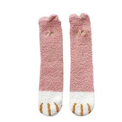 Socken Katze 38 1 Paar dickende Frauen Winter Korallen Autumn Socken Animal samt Socken Socken Herren Kurz (Multicolor4, One Size) von IQYU