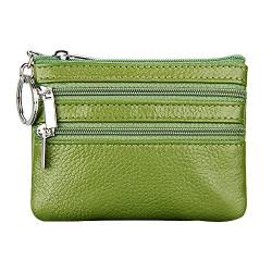 Zwei Geldbörsen Damen Wallet Geldbörsen Halter Damentaschen Reißverschluss Geldbörse ändern Minikonzentasche Dünne Brieftasche Herren (Green, One Size) von IQYU