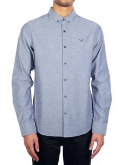 IRIEDAILY Herren Bio-Baumwoll Hemd - Samuel LS Shirt - Einfarbiges Button-Down Langarmshirt in Jeansblue, XL von IRIEDAILY