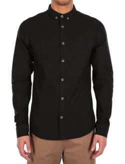 IRIEDAILY Herren Bio-Baumwoll Hemd - Samuel LS Shirt - Einfarbiges Button-Down Langarmshirt in Uni Black, M von IRIEDAILY