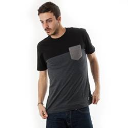 IRIEDAILY Herren Bio-Baumwoll T-Shirt mit Brusttasche - Block Pocket Tee in Black, L von IRIEDAILY