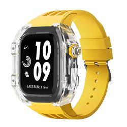 IRJFP 44/45 mm transparentes Uhrengehäuse, für Apple Watch, Kunststoffhüllen, Silikonband für iWatch-Serie, Fluorkautschuk-Armband, Modifikationsset, For 45mm, Achat von IRJFP