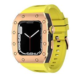 IRJFP Luxus-Modifikationsset für Apple Watch, Armband 8, 7, 6, 5, 4, 3, 44 mm, 45 mm, Metallrahmen, Lünette, Uhrenarmband, für iWatch Serie 7, 6, 5, SE, 44MM, Achat von IRJFP