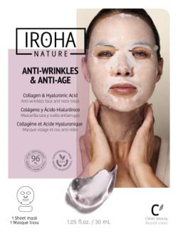 IROHA NATURE Gesicht und Halsmaske Collagen, 1er Pack (1 x 1 Stück) von IROHA NATURE