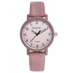 Quarz-Armbanduhr mit Armband in Steinoptik, Zifferblatt aus Edelstahl, Geschenkidee für Mädchen, Farbe Rosa, Gurt von IROX
