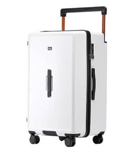 IRYZE Koffer Reisekoffer 26-Zoll-Gepäck, Verdickter Reißverschluss, Breiter Trolley, Verschleißfester Koffer, Aufgegebenes Gepäck Trolley Boardcase (Color : White, Size : 26inch) von IRYZE