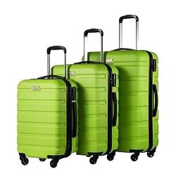 IRYZE Koffer Reisekoffer 3-teiliges ABS-Gepäckset Mit TSA-Schlössern, Inklusive 20", 24", 28" Spinner-Koffer Trolley Boardcase (Color : Grün, Size : 20+24+28in) von IRYZE